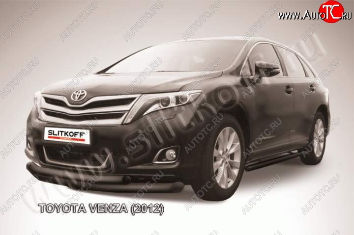 13 749 р. Защита переднего бампер Slitkoff  Toyota Venza  GV10 (2012-2016) (Цвет: серебристый)