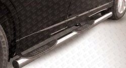 Защита порогов из трубы d76 мм с пластиковыми вставками для ног Slitkoff Toyota (Тойота) Venza (Венза)  GV10 (2012-2016) GV10 рестайлинг
