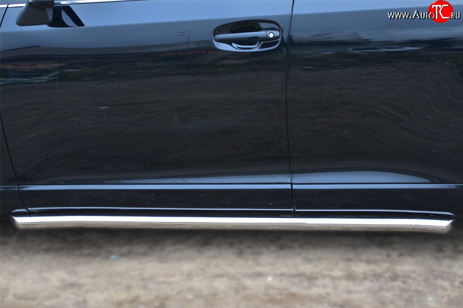 14 849 р. Защита порогов из круглой трубы диаметром 63 мм Russtal Toyota Venza GV10 рестайлинг (2012-2016) (Защита порогов с со скосами на торцах (вариант 1))