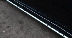 20 749 р. Защита порогов с круглыми вставками для ног из овальной трубы диаметром 75x42 мм Russtal  Toyota Venza  GV10 (2012-2016). Увеличить фотографию 1