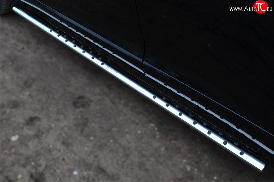 20 749 р. Защита порогов с круглыми вставками для ног из овальной трубы диаметром 75x42 мм Russtal  Toyota Venza  GV10 (2012-2016)