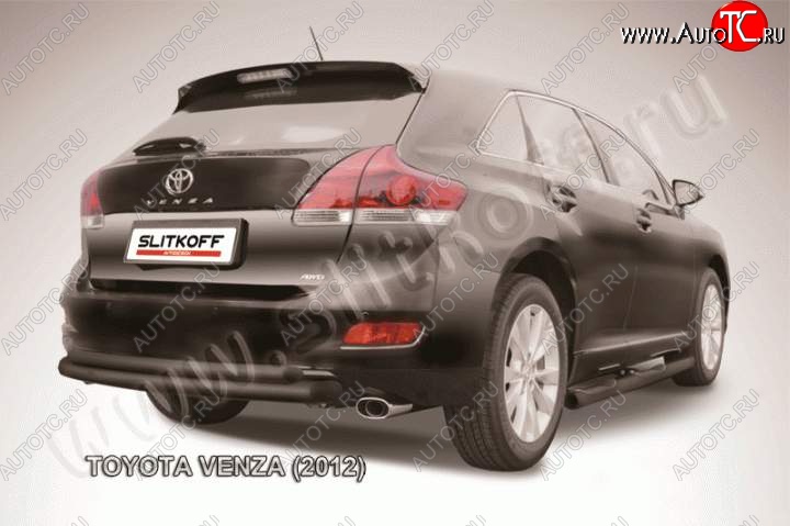 7 999 р. Защита задняя Slitkoff  Toyota Venza  GV10 (2012-2016) (Цвет: серебристый)