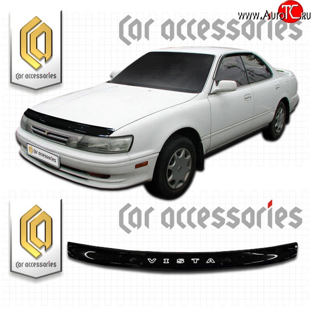 1 989 р. Дефлектор капота CA-Plastic  Toyota Vista  седан (1990-1994) (Classic черный, Без надписи)