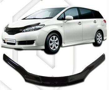 2 259 р. Дефлектор капота CA-Plastic  Toyota Wish  XE20 (2009-2017) (Classic черный, Без надписи). Увеличить фотографию 1