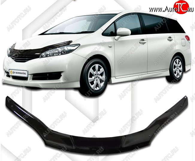 2 259 р. Дефлектор капота CA-Plastic  Toyota Wish  XE20 (2009-2017) (Classic черный, Без надписи)