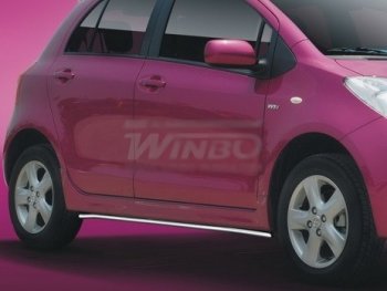 4 999 р. Защита кузовного порога WINBO (нержавейка) Toyota Yaris XP90 дорестайлинг, хэтчбэк 5 дв. (2005-2008). Увеличить фотографию 1