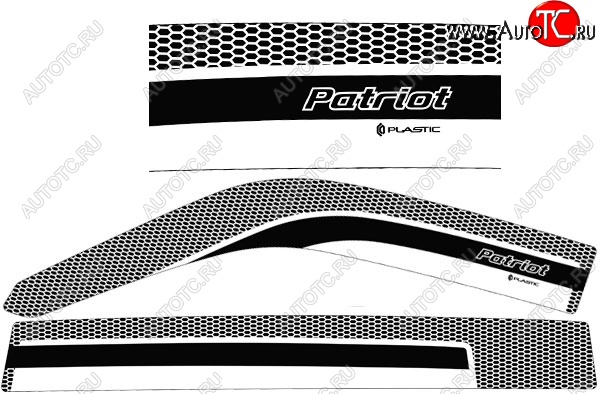 2 399 р. Дефлектора окон CA-Plastic  Уаз Патриот  23632 (2008-2014) (Серия Art черная, Без хром.молдинга)