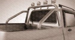 17 999 р. Дуга в кузов из труб диаметром 76 мм с креплениями под ПТФ Slitkoff Уаз Патриот 23632 1 рестайлинг пикап (2014-2016) (Цвет: нержавеющая полированная сталь). Увеличить фотографию 1