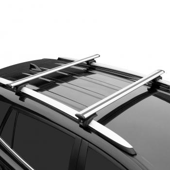 8 399 р. Багажник в сборе LUX Элегант Hyundai IX25 (2014-2024) (поперечины аэро-трэвэл, длина 130 см серые). Увеличить фотографию 2