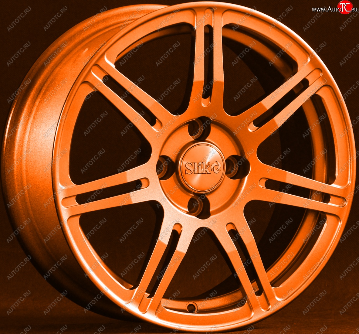 15 249 р. Кованый диск Slik Classik 6.5x15 (Ярко-оранжевый)   (Цвет: Ярко-оранжевый)