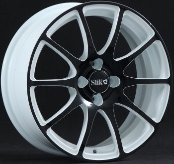 Кованый диск Slik classik R16x6.5 Белый глянцевый с чёрной лицевой поверхностью 6.5x16 Toyota Crown S220 (2017-2022) 5x114.3xDIA60.1xET40.0