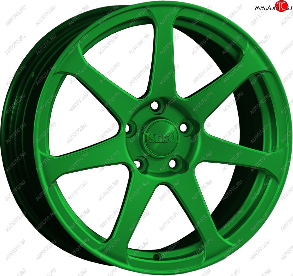 14 499 р. Кованый диск Slik classik R17x7.5 Зеленый (GREEN) 7.5x17 Chevrolet Lanos T100 седан (2002-2017) 4x100.0xDIA56.6xET49.0 (Цвет: GREEN)