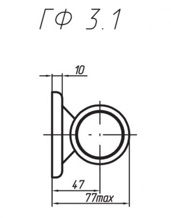429 р. Фонарь габаритный и контурный Евросвет ГФ ГФ 3.1 LED2 Renault Magnum (1997-2001) (12В, Черное кольцо). Увеличить фотографию 3