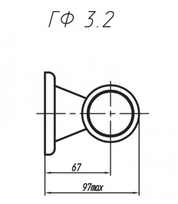 429 р. Фонарь габаритный и контурный Евросвет ГФ 3.2 LED1 Хрусталик   (12В). Увеличить фотографию 2