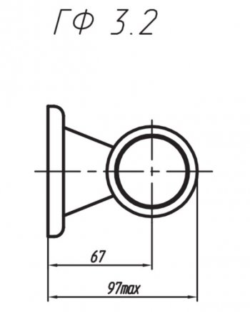 429 р. Фонарь габаритный и контурный Евросвет ГФ 3.2 LED2 Peterbilt 387 (1999-2024) (12В, Черное кольцо). Увеличить фотографию 3