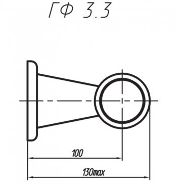 429 р. Фонарь габаритный и контурный Евросвет ГФ 3.3 LED4 Полукруглый рассеиватель   (12В). Увеличить фотографию 2