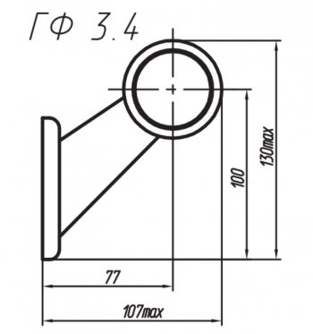 439 р. Фонарь габаритный и контурный Евросвет ГФ 3.4 LED2   (12В, Черное кольцо). Увеличить фотографию 3