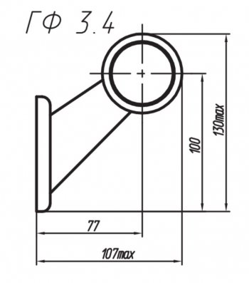 439 р. Фонарь габаритный и контурный Евросвет ГФ 3.4 LED4 Полукруглый рассеиватель   (12В). Увеличить фотографию 2