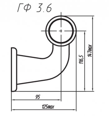 439 р. Фонарь габаритный и контурный Евросвет ГФ 3.6 LED2 Isuzu Forward (1970-2015) (12В, Черное кольцо). Увеличить фотографию 3