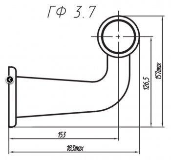 459 р. Фонарь габаритный и контурный Евросвет ГФ 3.7 LED2 Mercedes-Benz Atego (2013-2024) (12В, Черное кольцо). Увеличить фотографию 2