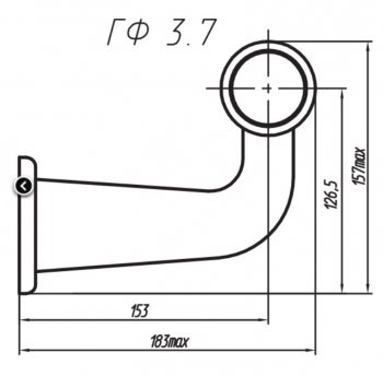 459 р. Фонарь габаритный и контурный Евросвет ГФ 3.7 LED4 Полукруглый рассеиватель   (12В). Увеличить фотографию 2