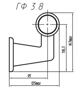 439 р. Фонарь габаритный и контурный Евросвет ГФ 3.8 LED2 Mitsubishi Fuso Canter (2002-2024) (12В, Черное кольцо). Увеличить фотографию 3