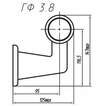 439 р. Фонарь габаритный и контурный Евросвет ГФ 3.8 LED4 Полукруглый рассеиватель MAN TGL шасси, дорестайлинг (2005-2008) (12В). Увеличить фотографию 2