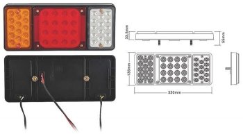Универсальные задниe фонари SAT (диодный, комплект) Nissan Cabstar (2013-2024)  (24V)