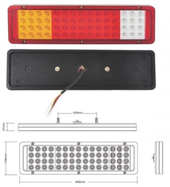 Универсальный задний фонарь SAT (диодный, комплект LH=RH) v1 Volvo FH 13 (2013-2024)  (24V)