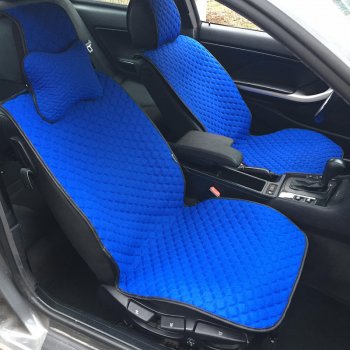 Универсальная накидка на сиденья Hyundai Solaris RB дорестайлинг седан  (2010-2014) Lord Autofashion Кристалл (трикотаж, 2 места). (Синий)Цена: 2 749 р.. Увеличить фотографию 2