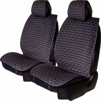 Комплект накидок на сиденья Hyundai Solaris RB дорестайлинг седан  (2010-2014) Lord Autofashion Тейлор (велюр, 2 места). (Чёрный 800/Бежевый)Цена: 3 349 р.. Увеличить фотографию 1