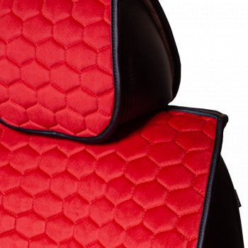 Комплект накидок на сиденья KIA Sorento (UM/Prime) 3 поколение дорестайлинг (2014-2018) Lord Autofashion Тейлор (велюр, 2 места). (Красный 4206)Цена: 2 999 р.. Увеличить фотографию 3