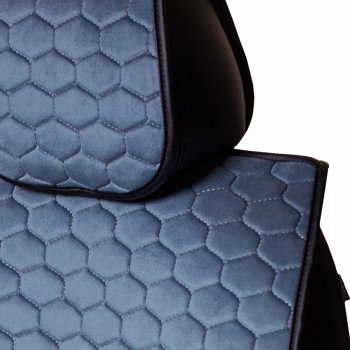 Комплект накидок на сиденья Hyundai Solaris RB дорестайлинг седан  (2010-2014) Lord Autofashion Тейлор (велюр, 2 места). (Серо-голубой 290)Цена: 3 349 р.. Увеличить фотографию 3