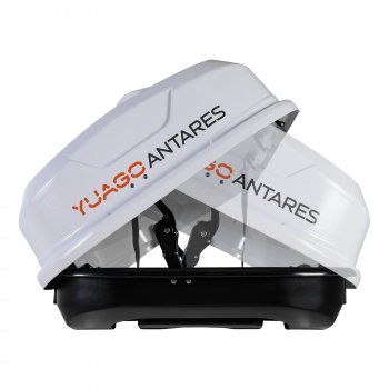 28 699 р. Багажный бокс Yuago Antares (580 л/217х85х49 см, еврозамок - двустороннее открывание, тиснение) на крышу   (Белый). Увеличить фотографию 2