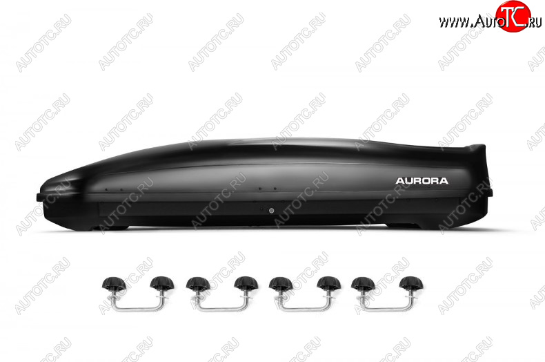 26 099 р. Багажный бокс AURORA (560 л/213x84x42 см, двусторонний, крепление скоба) на крышу   (Black Metallic Glossy)