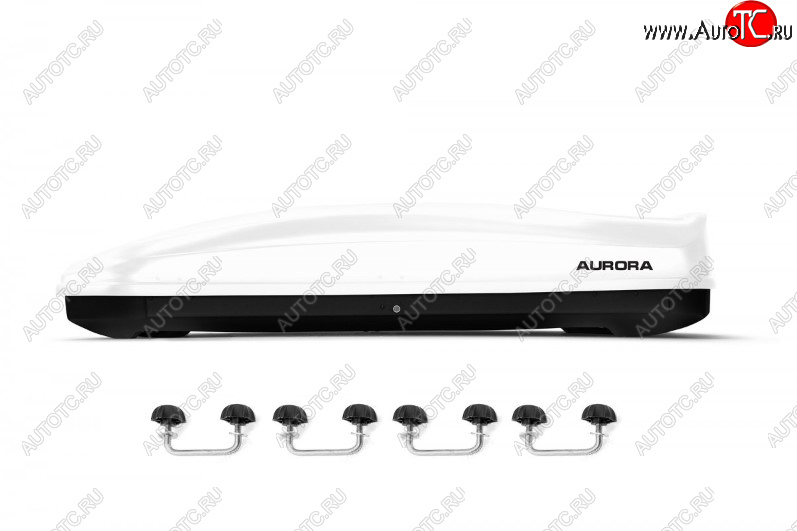 26 099 р. Багажный бокс AURORA (560 л/213x84x42 см, двусторонний, крепление скоба) на крышу   (White Glossy)