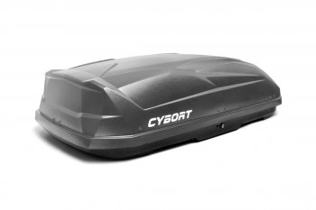 Багажный бокс Hyundai Santa Fe DM дорестайлинг (2012-2016) CYBORT CarNet (460 л, двухсторонний, быстросъемные крепления краб). (серый матовый с защитным покрытием Raptor)Цена: 31 599 р.. Увеличить фотографию 3