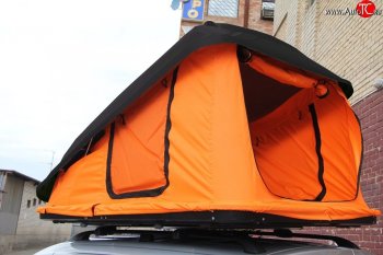 Багажный бокс-палатка Hyundai Santa Fe DM дорестайлинг (2012-2016) Yuago Travel 2.0 (лето). (Черный бокс, тент оранжевый)Цена: 97 999 р.. Увеличить фотографию 1