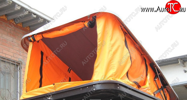 123 999 р. Багажный бокс-палатка Yuago Travel 2.0 (зима, 1000 л/2300x160x35 мм) на крышу   (Белый бокс, тент оранжевый)