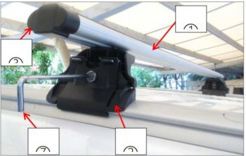 Багажник крыши универсальный KIA Sorento (UM/Prime) 3 поколение дорестайлинг (2014-2018) FCB 49 (для интегрированных рейлингов).Цена: 6 899 р.. Увеличить фотографию 2
