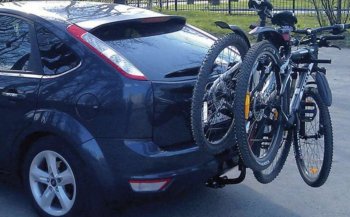 Велокрепление на фаркоп Hyundai Santa Fe DM дорестайлинг (2012-2016) Twin Rider (2 велосипеда).Цена: 3 999 р.. Увеличить фотографию 2
