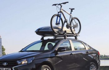 Велокрепление на крышу Hyundai Santa Fe DM дорестайлинг (2012-2016) Roof Rider.Цена: 5 599 р.. Увеличить фотографию 2