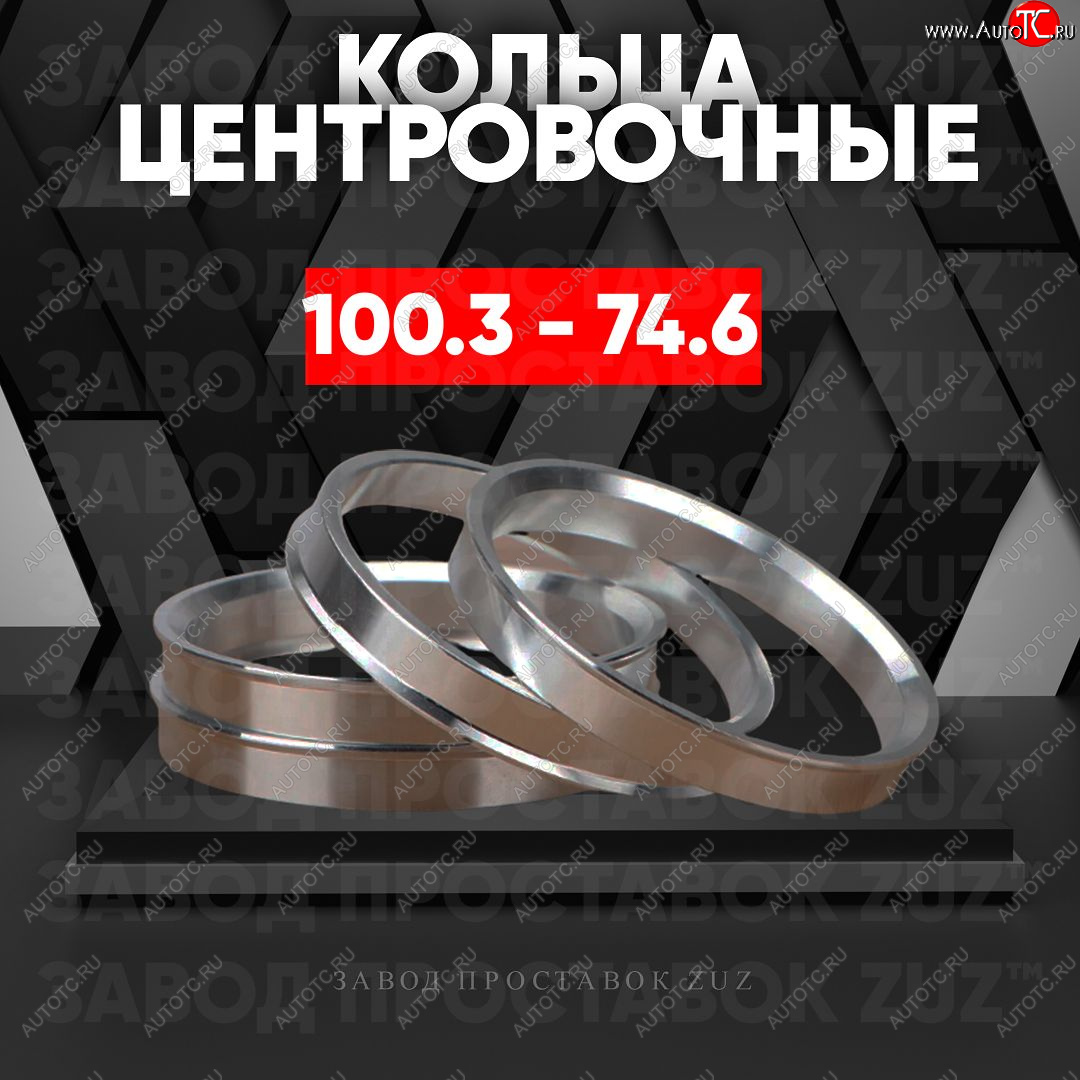 1 199 р. Алюминиевое центровочное кольцо   (4 шт) ЗУЗ 74.6 x 100.3  