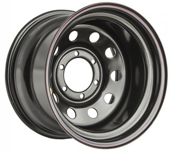 5 199 р. Штампованый диск OFF-ROAD Wheels (стальной усиленный, круг - черный). 10.0 x 15  . Увеличить фотографию 1