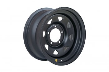 Штампованый диск OFF-ROAD Wheels (стальной усиленный, треугольник мелкий - черный матовый). 8.0 x 16 