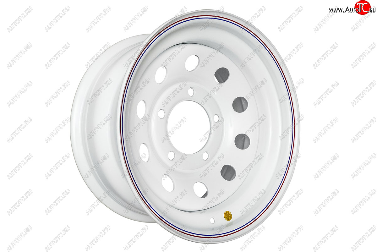 4 899 р. Штампованый диск OFF-ROAD Wheels (стальной усиленный, круг - белый). 8.0 x 16  