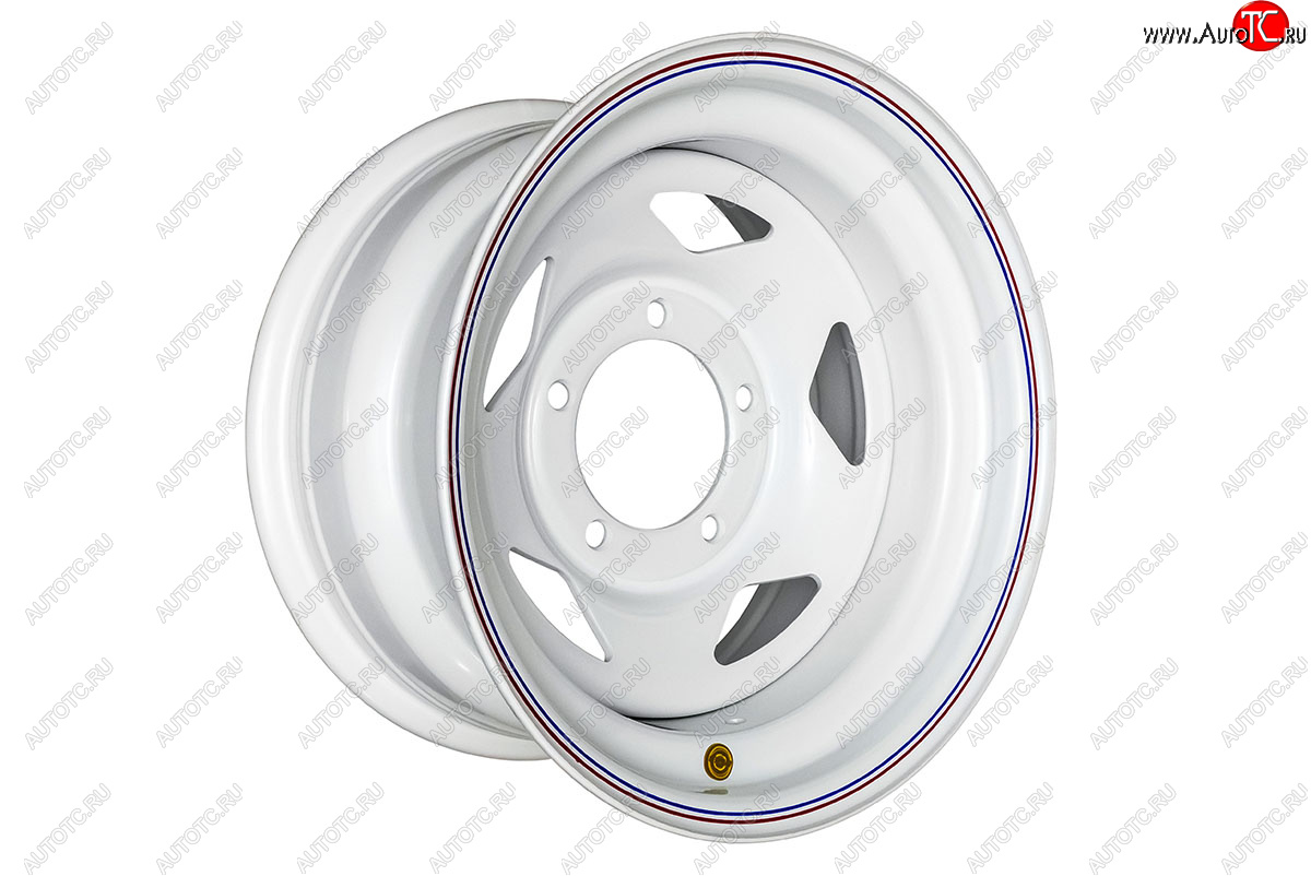 4 999 р. Штампованый диск OFF-ROAD Wheels (стальной усиленный, треугольник - белый). 8.0 x 15  