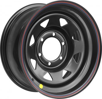 4 699 р. Штампованый диск OFF-ROAD Wheels (стальной усиленный, треугольник мелкий - черный). 8.0 x 16  . Увеличить фотографию 1