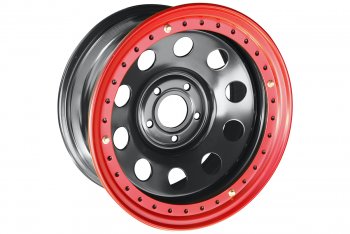 Штампованый диск OFF-ROAD Wheels (усиленный, с бедлоком) 8.0x17   (Цвет: черный-красный)