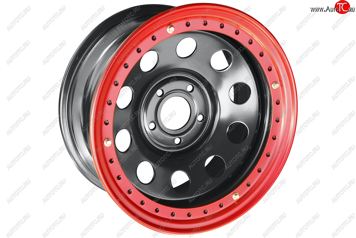 13 999 р. Штампованый диск OFF-ROAD Wheels (усиленный, с бедлоком) 8.0x17   (Цвет: черный-красный)